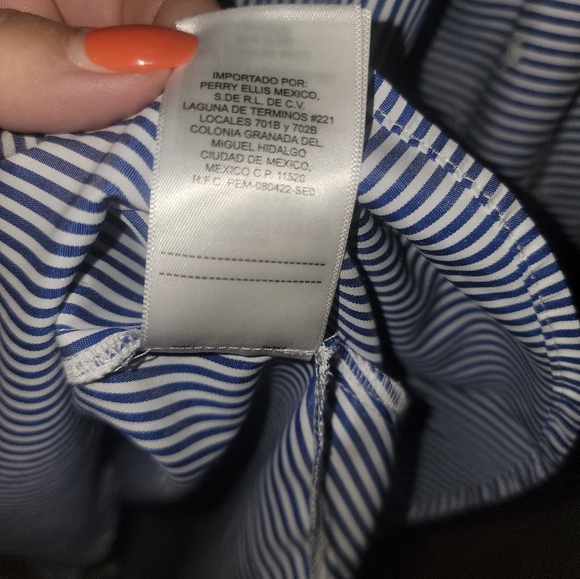 Misses sz M Laundry by Shelli Segal Blue white embroidered Dress Tie Belt - Picture 2 of 10